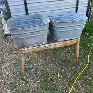 Vintage Metal Wash Tub Stand